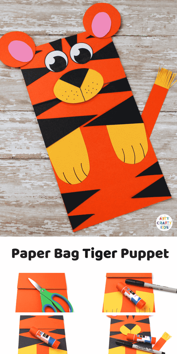 Paper Bag Tiger Puppet - Arty Crafty Kids