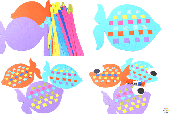 Arty Crafty Kids | Craft | Easy Woven Fish Craft | A fabulous fish craft, with a woven element that adds colour and is great for building fine motor skills. The perfect kids crafts for an Under the Sea unit! #underthesea #easycrafts #kidscrafts #fishcrafts