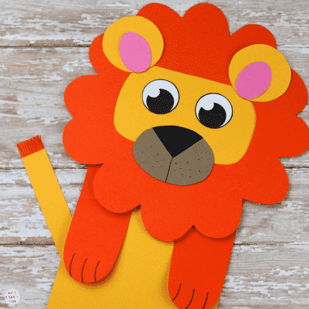 Arty Crafty Kids | Craft Ideas for Kids | Paper Bag Lion Craft - A fun and interactive lion craft for kids. Great for story telling and imaginative play #kidscraft #craftideasdforkids #funcraftsforkids #animalcrafts