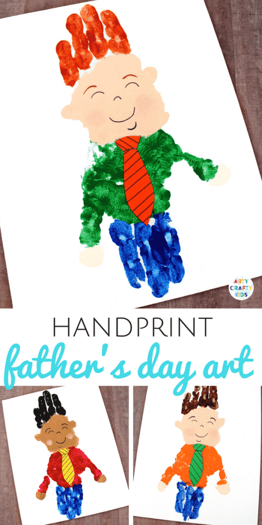 Arty Crafty Kids | Handprint Art for Kids | Handprint Fathers Day Art #fathersday #fathersdayprojectsforkids #fathersdaycardsforkids #kidsfathersdayart #kidsfathersdaycraft