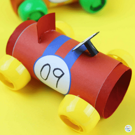 Paper Tube Racing Cars - Craft Ideas for Kids - A cool car craft for kids using the humble toilet tube! #kidscraft
