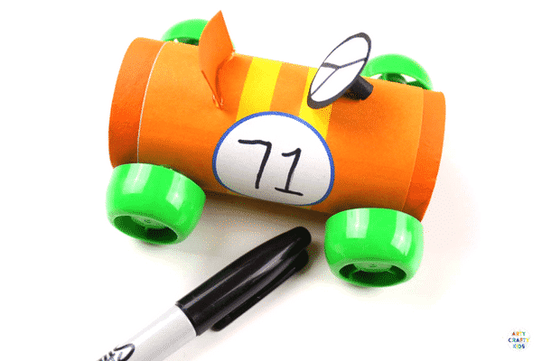 Paper Tube Race Cars - Craft Ideas for Kids - A cool car craft for kids using the humble toilet tube! #kidscraft