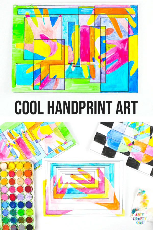 Arty Crafty Kids | Art Ideas for Kids | Cool Handprint Art, exploring warm and cool shades. Great for basic colour-mixing! #artforkids #kidsart #artclass