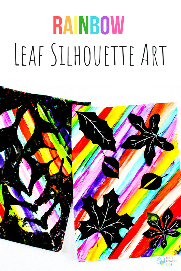 Arty Crafty Kids | Art for Kids | Rainbow Silhouette Leaf Art for Kids, with 4 downloadable templates available #kidsart #leafart #autumncraft #printable