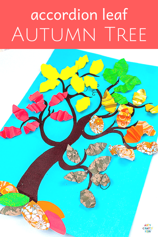 Arty Crafty Kids | Crafts for Kids | Accordion Leaf Autumn Tree Craft for Kids - create a 'crunchy' autumn leaf effect with the accoridon fold #autumntree #autumncrafts #kidscrafts #craftsforkids