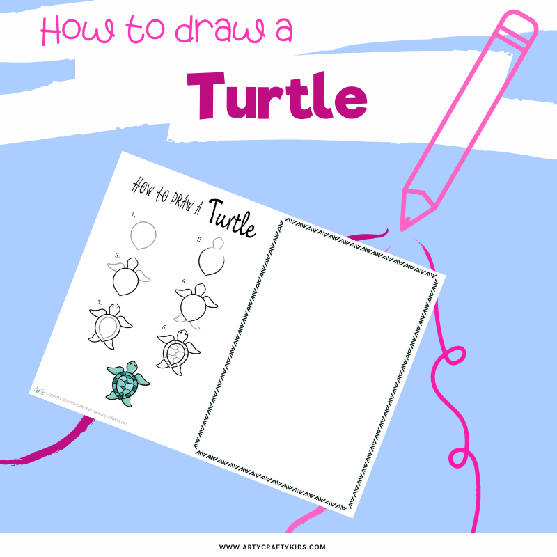 How to Draw a Turtle - Arty Crafty Kids