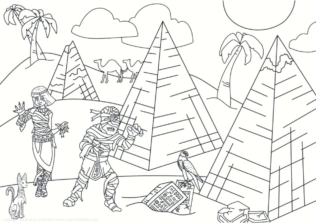 Egyptian Mummy Colouring Page | Arty Crafty Kids