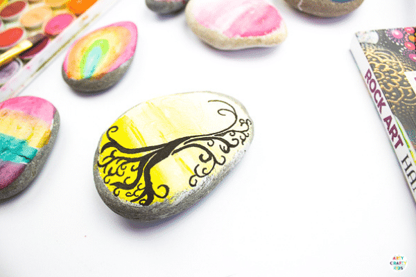 Arty Crafty Kids - Tree of Life Inspired Rock Art - Rock Painting Ideas for Kids #rockpainting #rockart #kidsart #easyartforkids