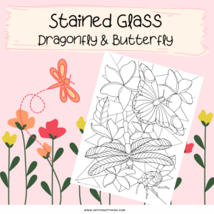 Stained Glass Dragonfly & Butterfly