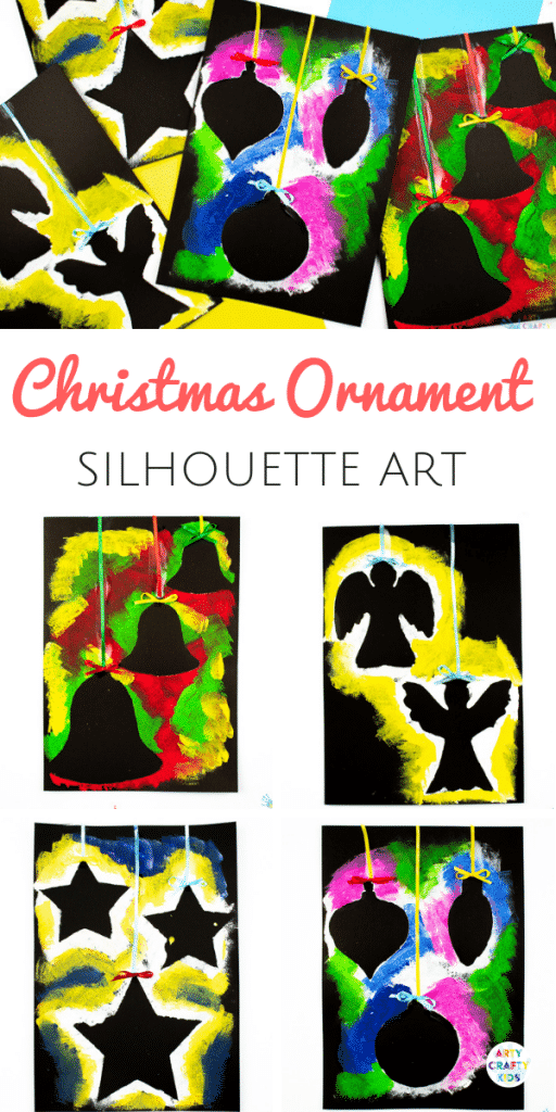 Arty Crafty Kids - Christmas Ornament Art for Kids. A fun and easy Christmas activity for kids, that plays with negative space to create gorgeous Christmas Ornament Silhouettes. #christmas #christmascrafts #kidscrafts