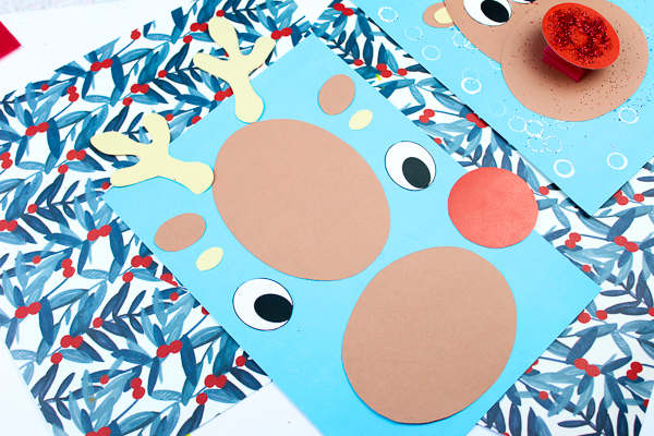 Arty Crafty Kids | Jingle Bells Rudolph Reindeer Craft - Explore and play with round shapes to create a Rudolph the Red Nosed Reindeer #kidscrafts #rudolph #christmascrafts #christmas