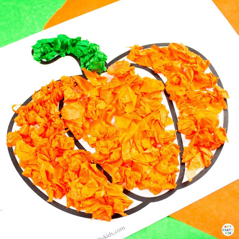 Tissue Paper Pumpkin Craft Arty Crafty Kids