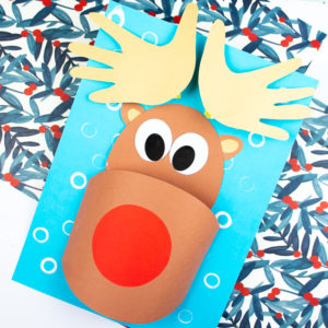 3D Rudolph with Handprint Antlers
