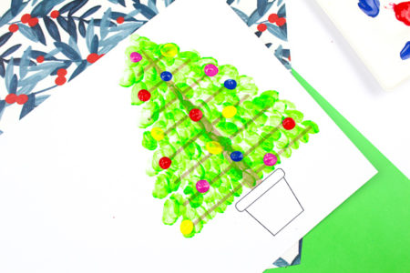 DIY Fingerprint Christmas Tree Card - Arty Crafty Kids