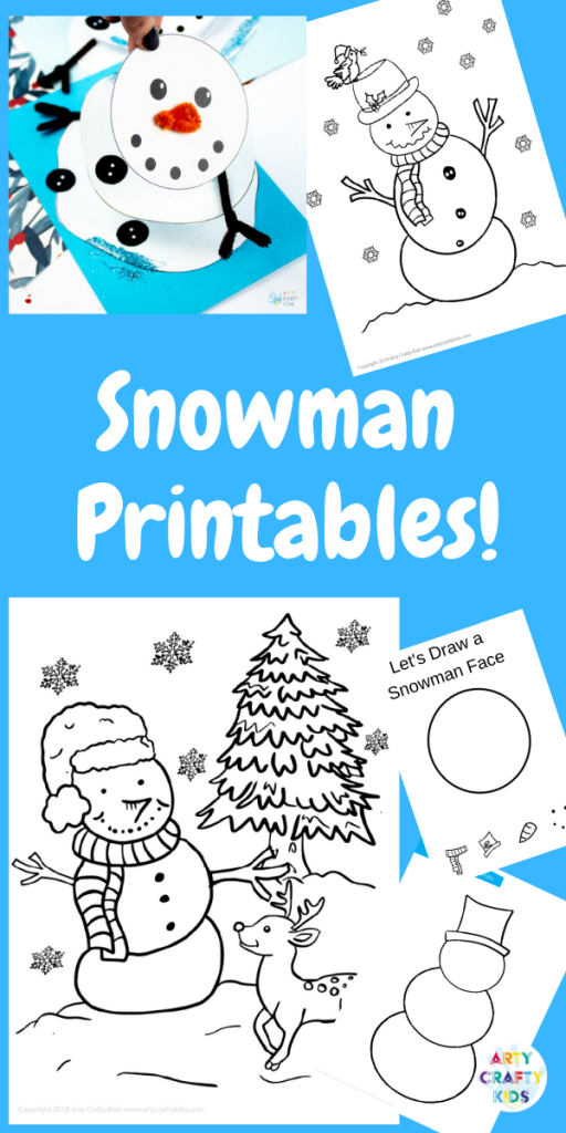 Arty Crafty Kids | Printable Snowman Activities - Download Snowman Colouring Pages, drawing prompts and craft templates from the Arty Crafty Kids Club! #printable #downloads #wintercrafts #christmascrafts #kidscrafts