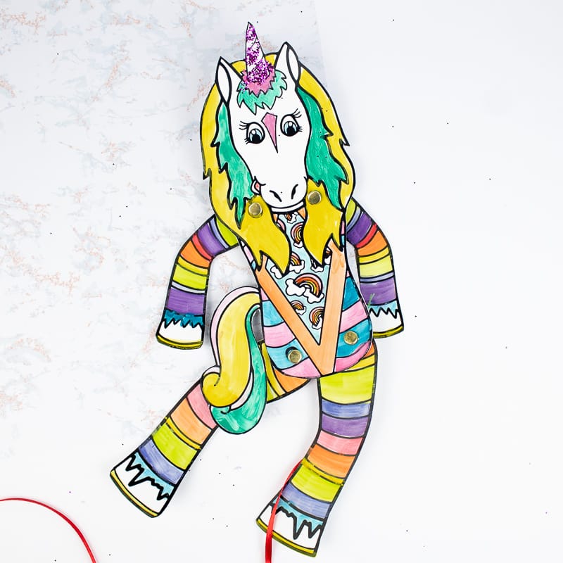 unicorn rainbow puppet
