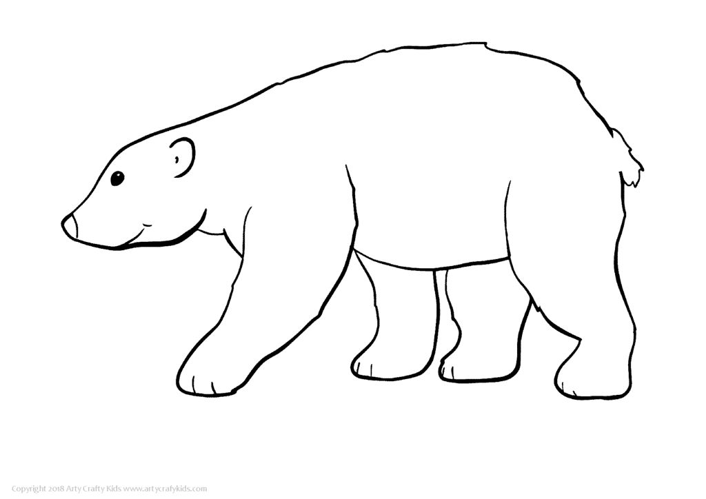 Polar Bear Outline Arty Crafty Kids