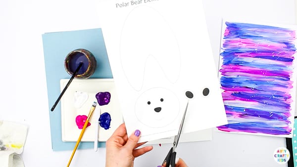 Arty Crafty Kids | 3D Polar Bear Winter Craft for kids! Challenge creativity with this playful and fun Printable Polar Bear Craft that wobbles and bounces #kidscrafts #wintercrafts #printable #templates #template #preschoool #earlyyears