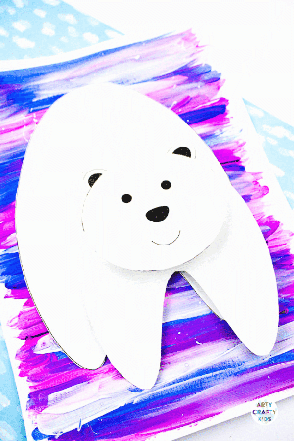 Learn how to make a 3D Polar Bear: Whether you’re looking for a winter-themed craft, or one to support a Winter school project, this cheerful friendly polar bear is guaranteed to bring a smile to children’s faces. And it’s a great way to demonstrate that there are different ways to create depth! Kids will love building the bear’s body up and watching him grow – then making him pop even more with a colorful, contrasting textured background.