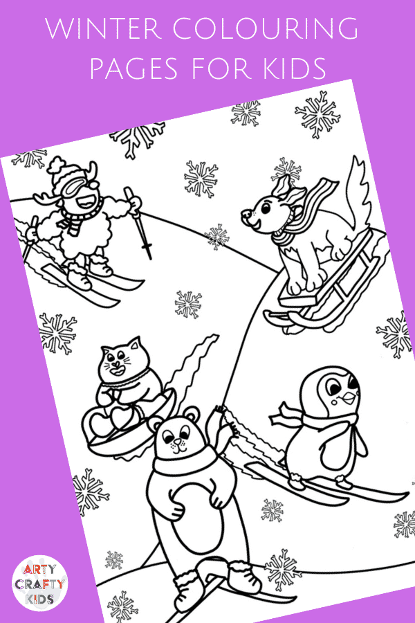 Arty Crafty Kids | A playful collection of Winter Colouring Pages for Kids! #kidscolouring #colouringpages #printables #artycraftykids