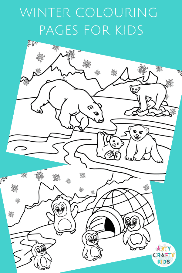 Arty Crafty Kids | A playful collection of Winter Colouring Pages for Kids! #kidscolouring #colouringpages #printables #artycraftykids