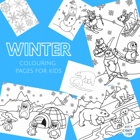 Arty Crafty Kids | A playful collection of Winter Colouring Pages for Kids! #kidscolouring #colouringpages #printables #artycraftykids