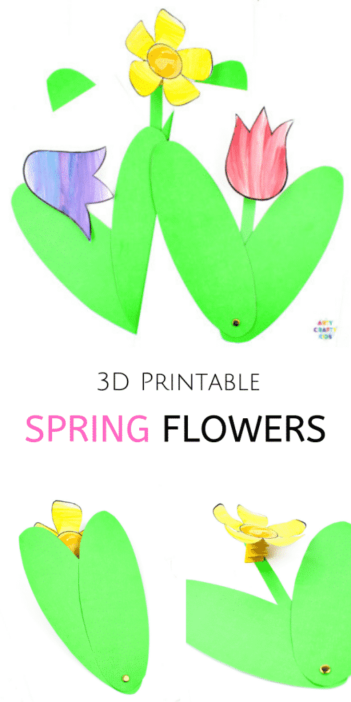 Arty Crafty Kids | 3D Spring Flower Craft for Kids. Using our printable templates, create a Spring Flower that pops from the page! A fun and engaging craft for kids #artycraftykids