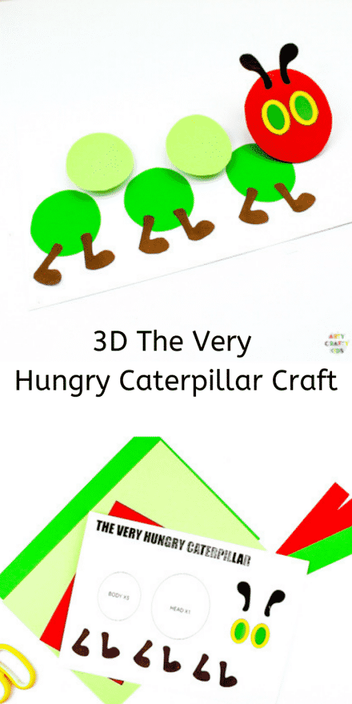 Arty Crafty Kids | The Very Hungry Caterpillar Printable Craft for kids to make. Perfect for covering bug and butterfly life-cycle topics. Download the Caterpillar Template to get started @artycraftykids