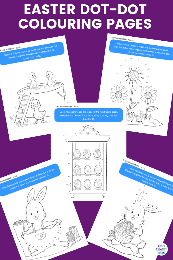 Arty Crafty Kids | The Easter Colouring and Activity Book. This printable 25 page NO-PREP Easter Activity Booklet will have your Arty Crafty Kids colouring, counting and practising their tracing skills.