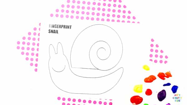 Arty Crafty Kids | Minibeast Fingerprint Snail Craft for kids to make. A simple bug craft for kids with a printable snail template @artycraftykids