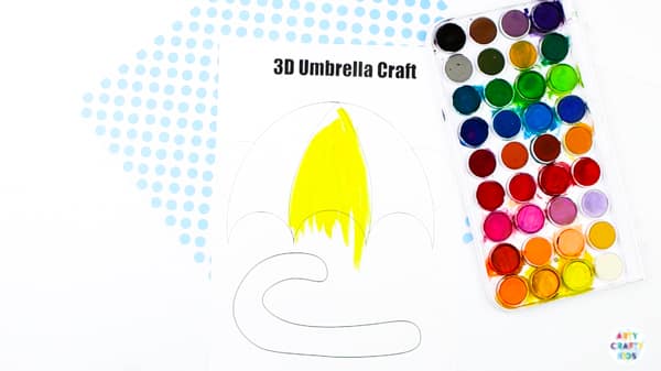 Arty Crafty Kids | April Showers 3D Printable Umbrella Craft  | Spring Craft idea for kids with printable umbrella template @artycraftykids