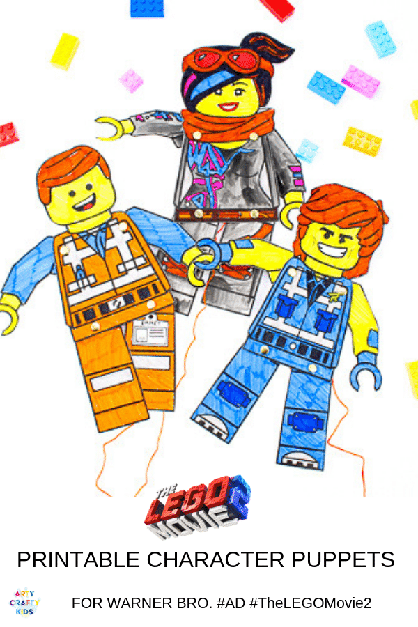 lego movie printable character puppets  arty crafty kids