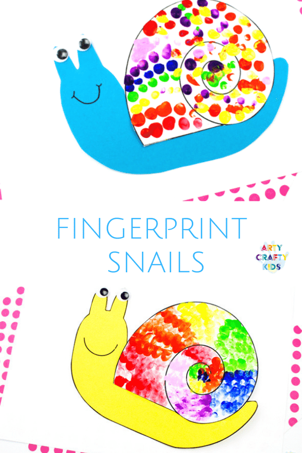 Arty Crafty Kids | Minibeast Fingerprint Snail Craft for kids to make. A simple bug craft for kids with a printable snail template @artycraftykids