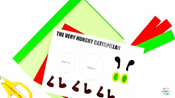 Arty Crafty Kids | The Very Hungry Caterpillar Printable Craft for kids to make. Perfect for covering bug and butterfly life-cycle topics. Download the Caterpillar Template to get started @artycraftykids