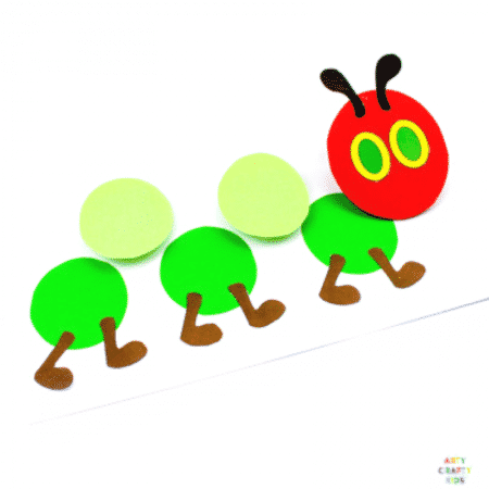 Arty Crafty Kids | The Very Hungry Caterpillar Printable Craft for kids to make. Perfect for covering bug and butterfly life-cycle topics. Download the Caterpillar Template to get started @artycraftykids