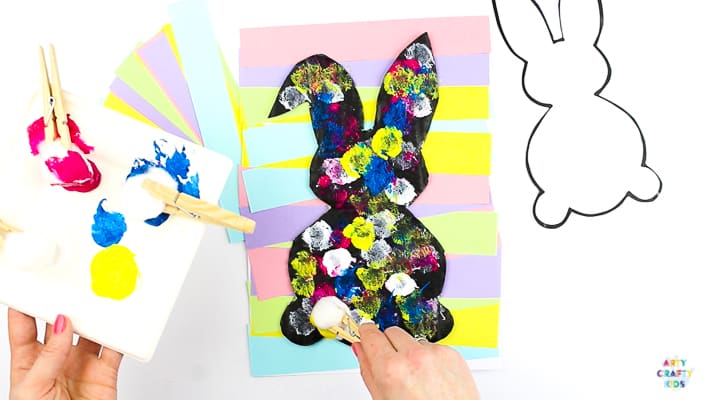 Arty Crafty Kids | Silhouette Easter Bunny Art for Kids! A fun and engaging Easter themed art and craft idea with printable Easter Bunny Templates #eastercrafts #easter @artycraftykids