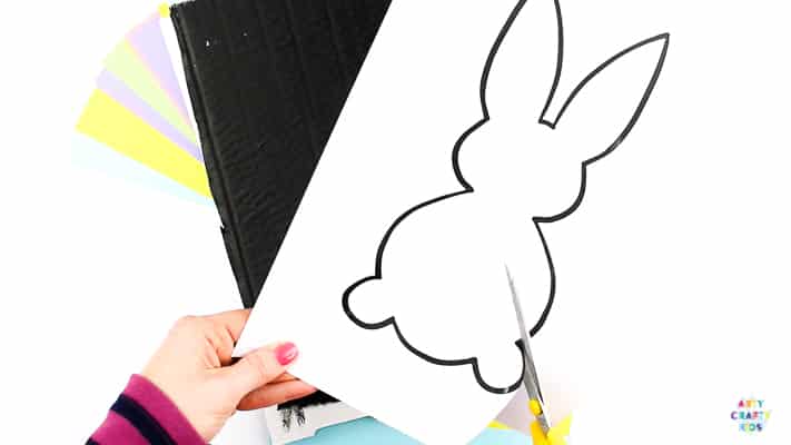 Arty Crafty Kids | Silhouette Easter Bunny Art for Kids! A fun and engaging Easter themed art and craft idea with printable Easter Bunny Templates #eastercrafts #easter @artycraftykids