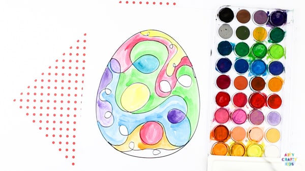 Arty Crafty Kids | Squiggle Line Art Easter Egg Activity for kids, with an Easter Egg Template to download and print. #artycraftykids #eastercrafts