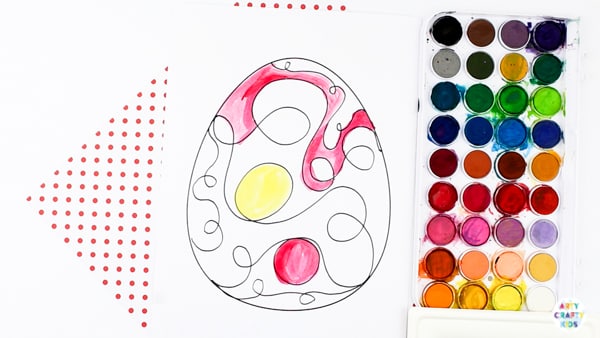 Arty Crafty Kids | Squiggle Line Art Easter Egg Activity for kids, with an Easter Egg Template to download and print. #artycraftykids #eastercrafts