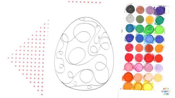 Arty Crafty Kids | Squiggle Line Art Easter Egg Activity for kids, with an Easter Egg Template to download. #artycraftykids #eastercrafts