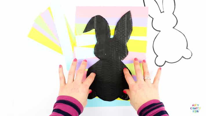 Arty Crafty Kids | Silhouette Easter Bunny Art for Kids! A fun and engaging Easter themed art and craft idea with printable Easter Bunny Templates #eastercrafts #easter @artycraftykids