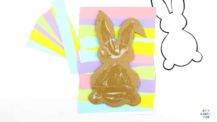 Arty Crafty Kids | Silhouette Easter Bunny Art for Kids! A fun and engaging Easter themed art and craft idea with printable Easter Bunny Templates #eastercrafts #easter @artycraftykids