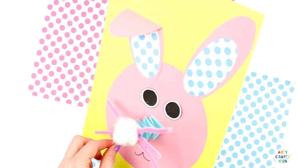 Arty Crafty Kids | Bobble Nose Paper Easter Bunny Craft for kids to make. A sweet and simple Bunny Spring or Easter Craft for Kids with a printable bunny template @artycraftykids