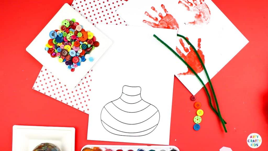 Mother's Day Handprint Flower Craft for kids to make. Simply download the printable template to get started. @artycraftykids