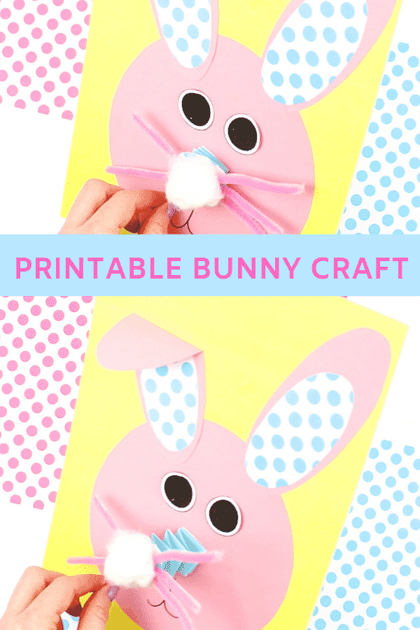 Arty Crafty Kids | Bobble Nose Paper Easter Bunny Craft for kids to make. A sweet and simple Bunny Spring or Easter Craft for Kids with a printable bunny template @artycraftykids