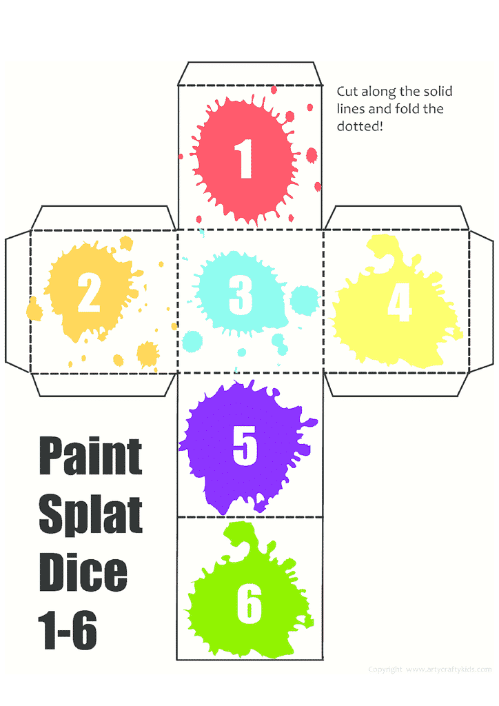 Paint Splat Dice Arty Crafty Kids