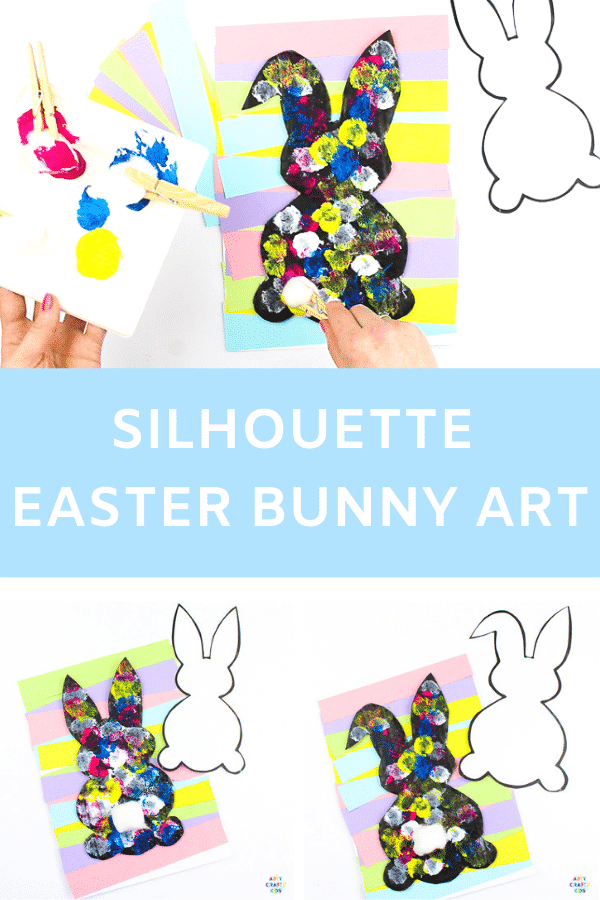 Arty Crafty Kids | Silhouette Easter Bunny Art for Kids! A fun and engaging Easter themed art and craft idea with printable Easter Bunny Templates #eastercrafts #easter @artycraftykids