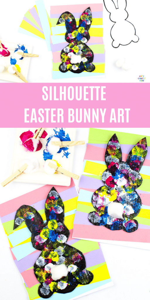 Arty Crafty Kids | Silhouette Easter Bunny Art for Kids! A fun and engaging Easter themed art and craft idea with printable Easter Bunny Templates #eastercrafts #easter @artycraftykids