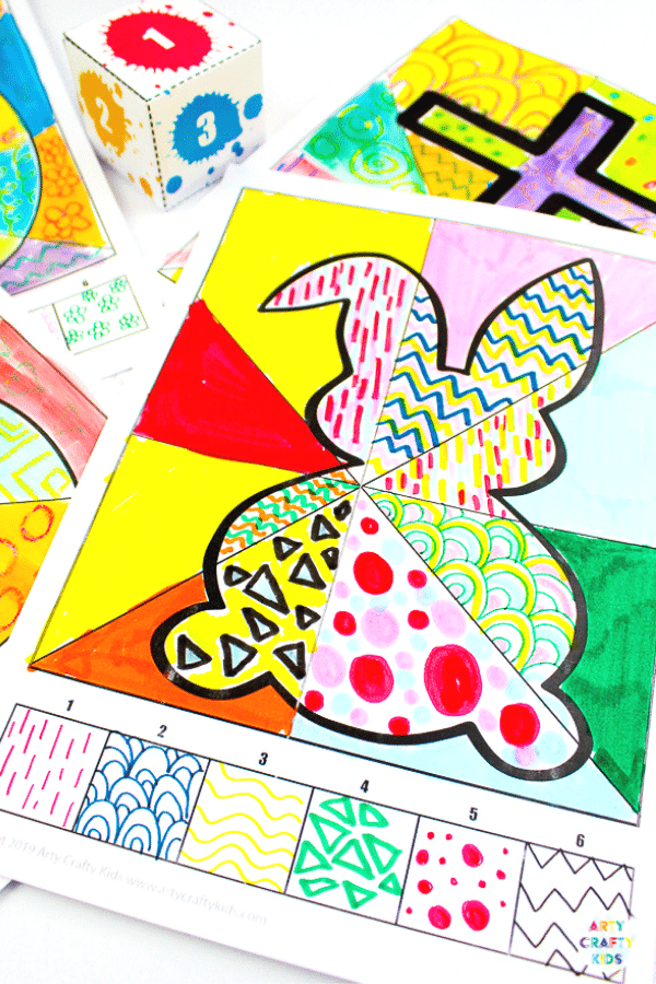 Arty Crafty Kids | Roll the Dice, Draw & Colour Kids Easter Activity - A fun, engaging and creative art idea for kids, with a choice of 5 Printable Easter Templates.