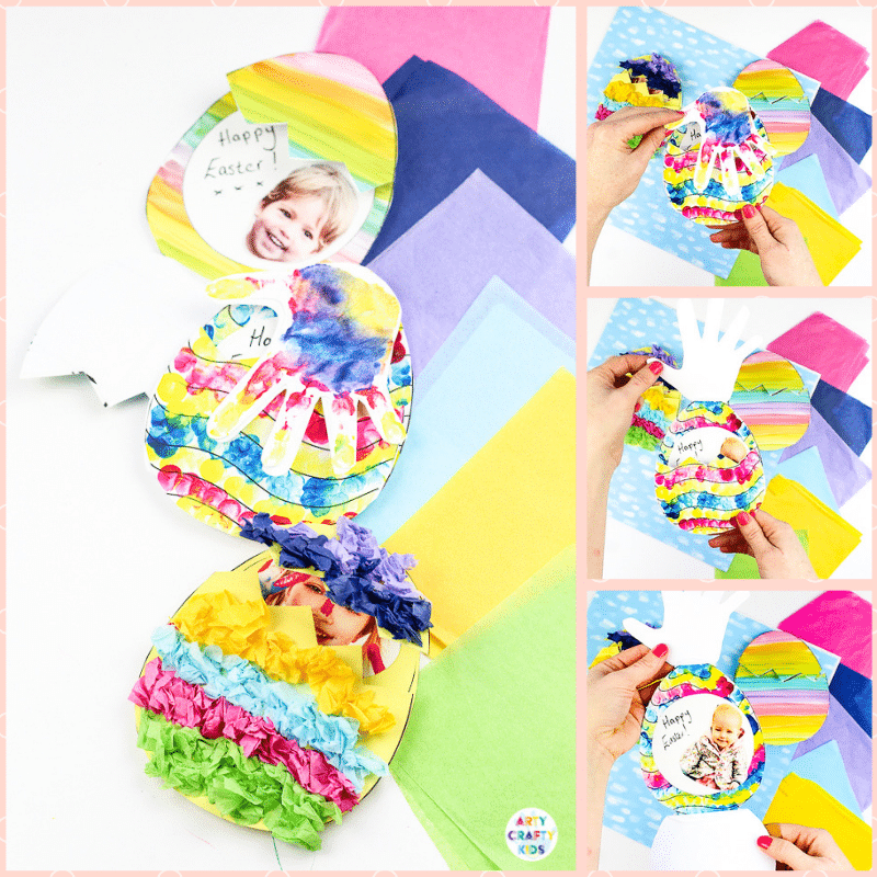 Arty Crafty Kids | Photo Surprise Easter Egg - A personalised Easter Egg Card for Kids to make! Complete with a printable Easter Egg Templates.